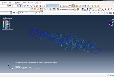آموزش تحلیل جرثقیل دروازه ای در نرم افزار آباکوس 